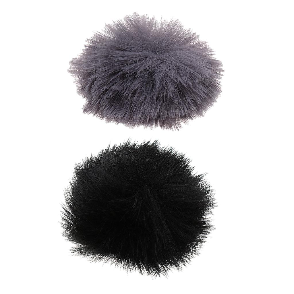 2 Pcs of Set Microphone Furry Windscreen Windshield Muff Mic Furry Cover