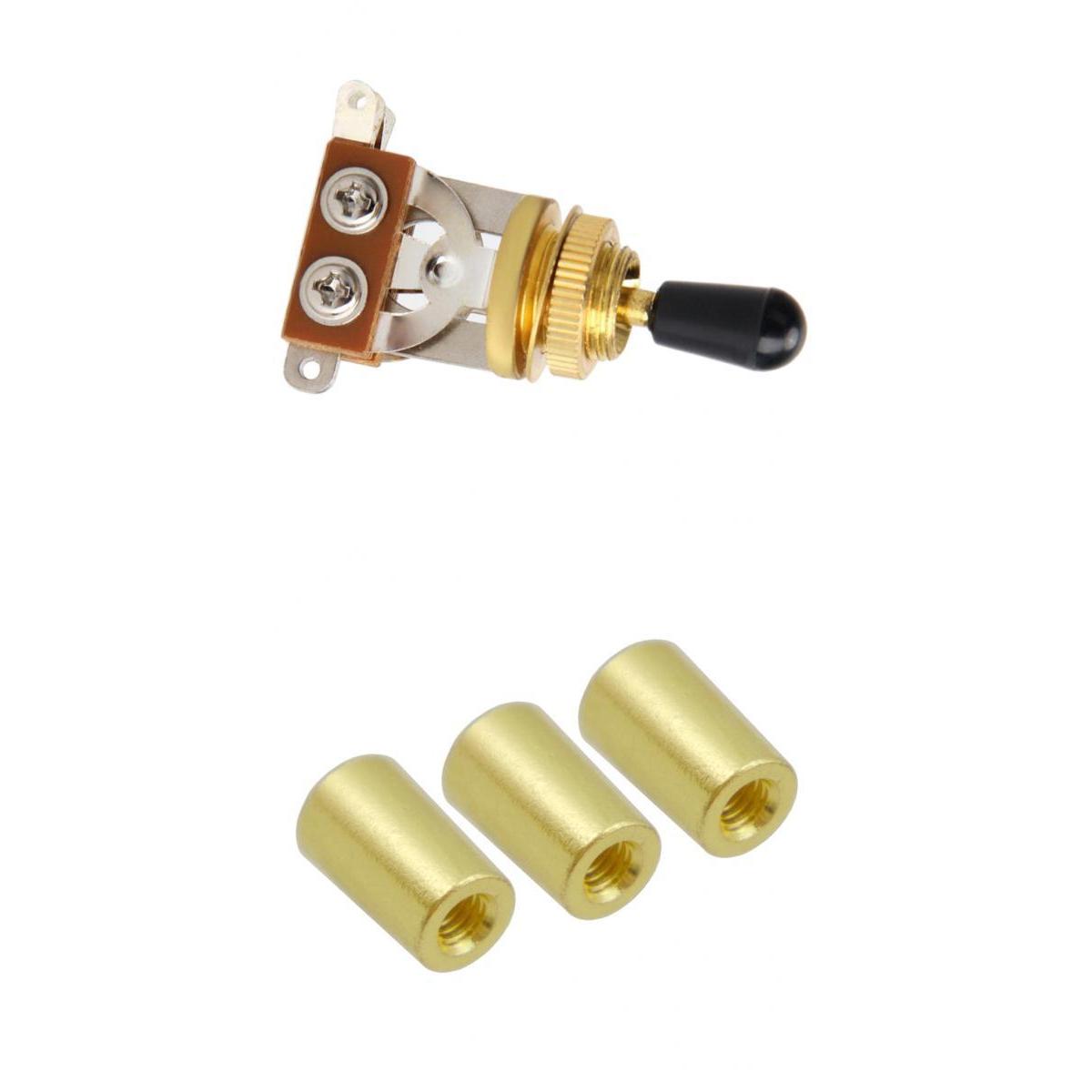 3 Way Toggle Switch +Toggle Switches Knobs Cap Tip for Les Paul Guitar