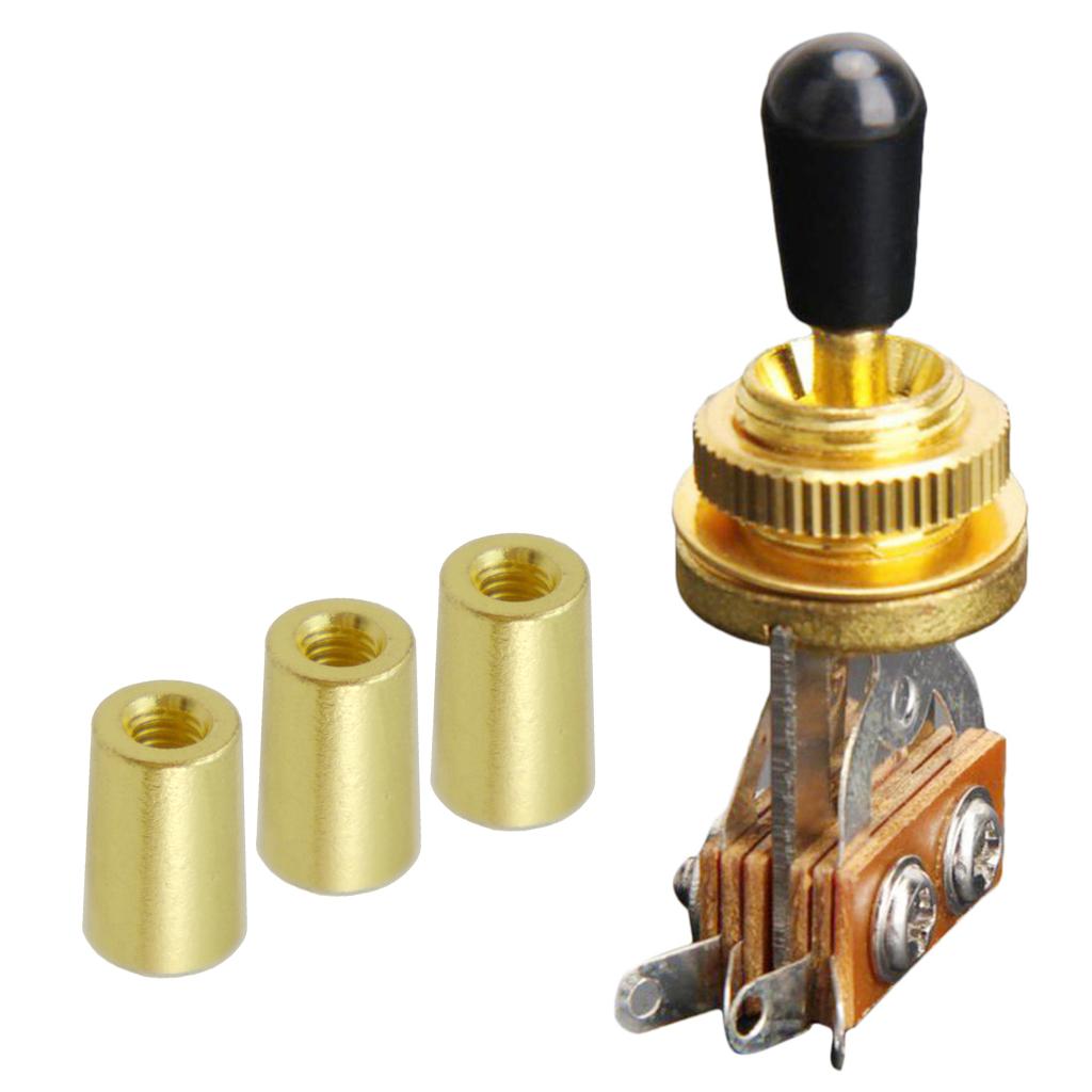 3 Way Toggle Switch +Toggle Switches Knobs Cap Tip for Les Paul Guitar