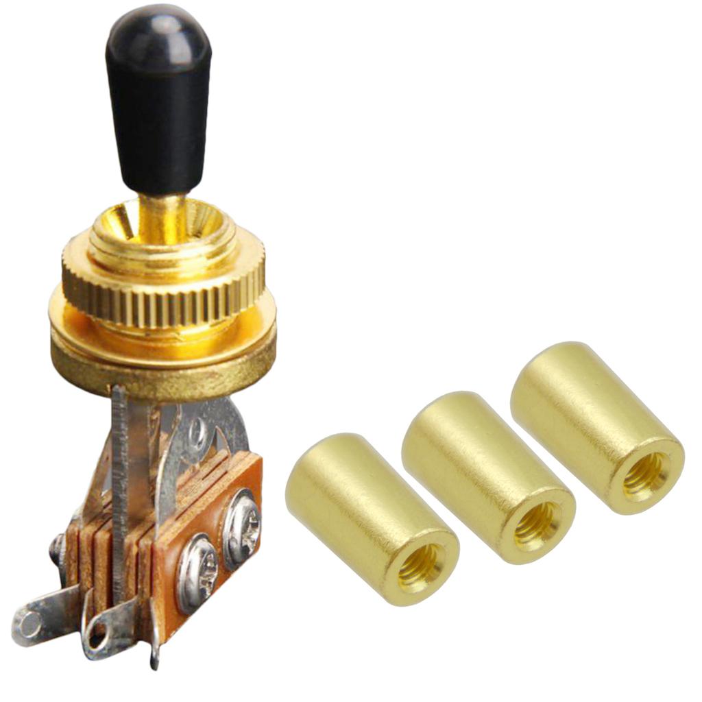 3 Way Toggle Switch +Toggle Switches Knobs Cap Tip for Les Paul Guitar