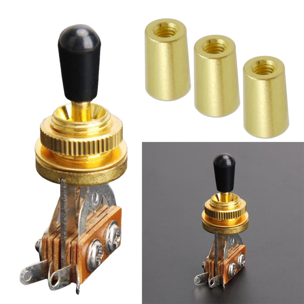3 Way Toggle Switch +Toggle Switches Knobs Cap Tip for Les Paul Guitar