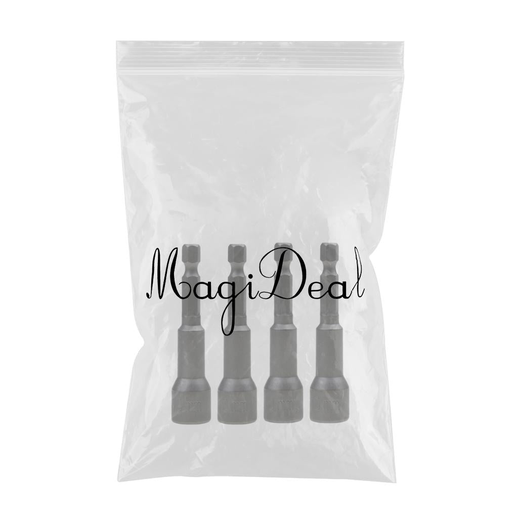 4x Hex Socket Sleeve Nozzles Magnetic Nut Driver Drill Bit Hex Power Tool