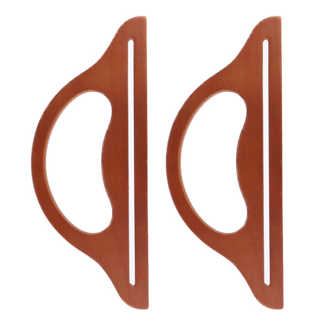 2x Wooden Bag Handle Replacement for DIY Purse Handbag Making Supplies Brown