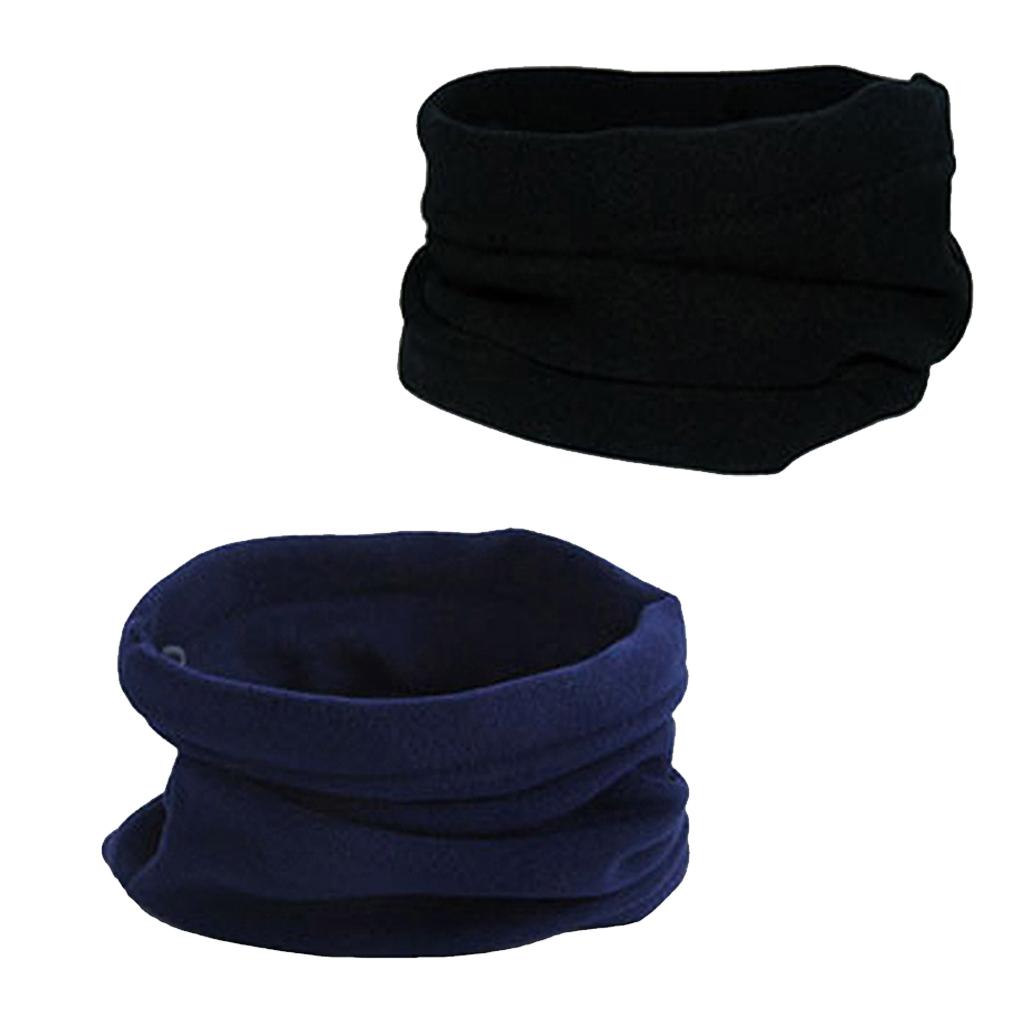 2pcs Trendy Polar Fleece Neck Warmer Comfy Snood Scarf Ski Motorbike Mask