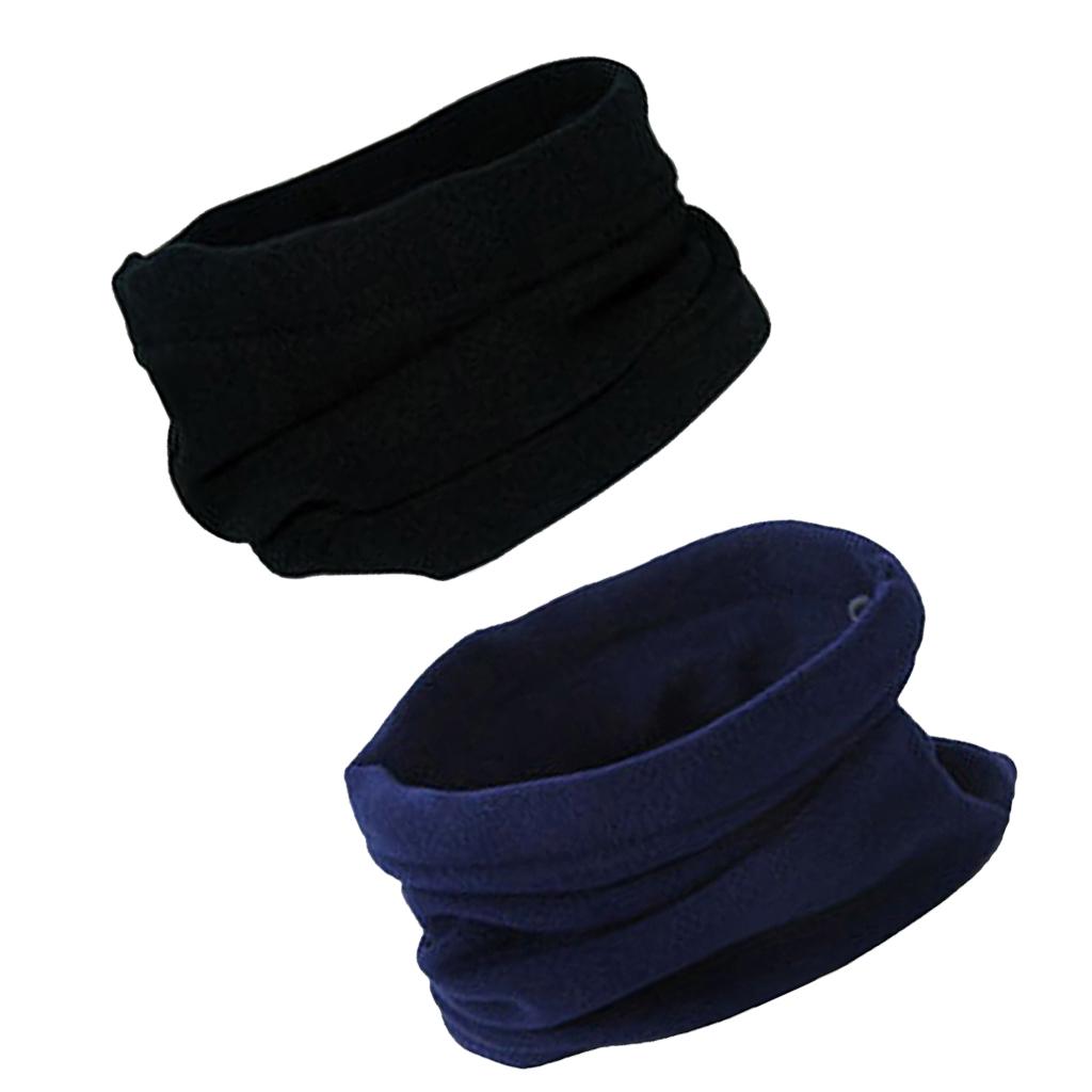 2pcs Trendy Polar Fleece Neck Warmer Comfy Snood Scarf Ski Motorbike Mask