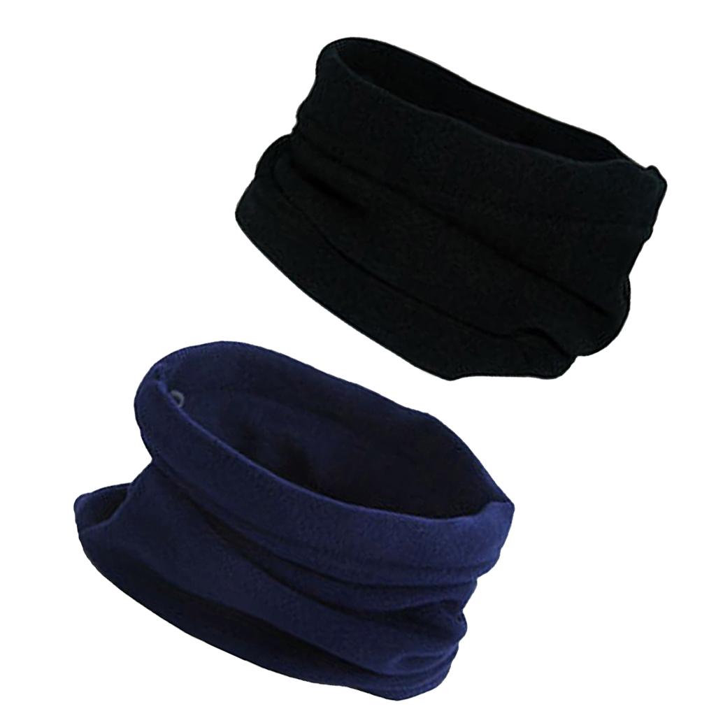 2pcs Trendy Polar Fleece Neck Warmer Comfy Snood Scarf Ski Motorbike Mask
