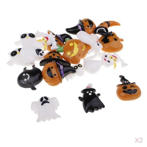 40 Pieces HALLOWEEN Resin Flatback Cabochons Embellishments DIY Phone Craft