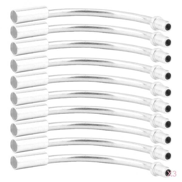 30pcs Bike V Brake Cable Noodle Brakes Pipe Hose Guide Silvery 90 Degree