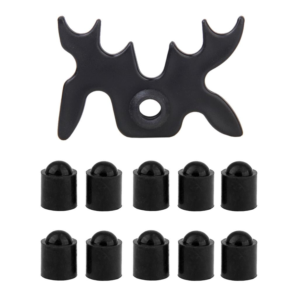 10pcs Rubber Pool Cue Tip Head Protector Cover & Stick Moosehead Bridge Head
