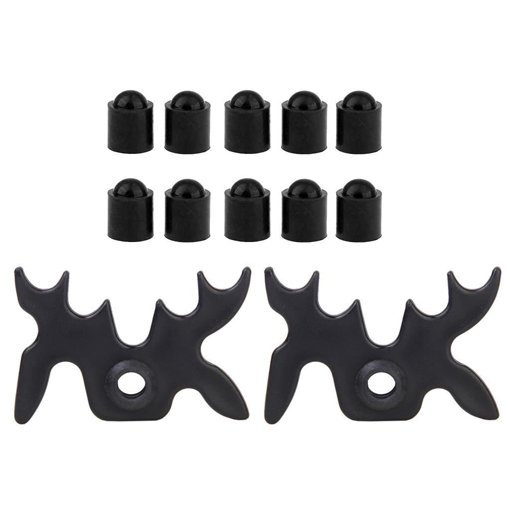 10pcs Rubber Pool Cue Tip Head Protector Cover & Stick Moosehead Bridge Head