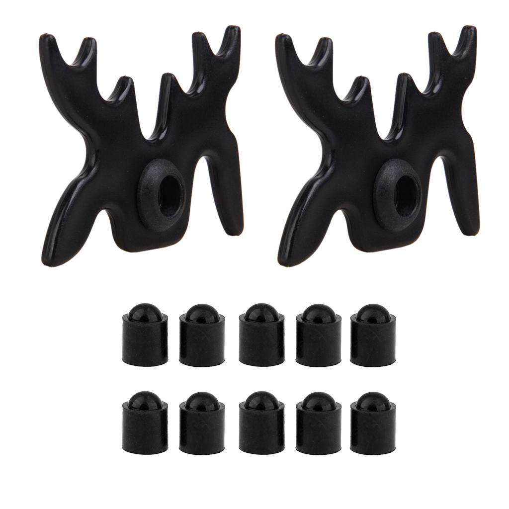 10pcs Rubber Pool Cue Tip Head Protector Cover & Stick Moosehead Bridge Head