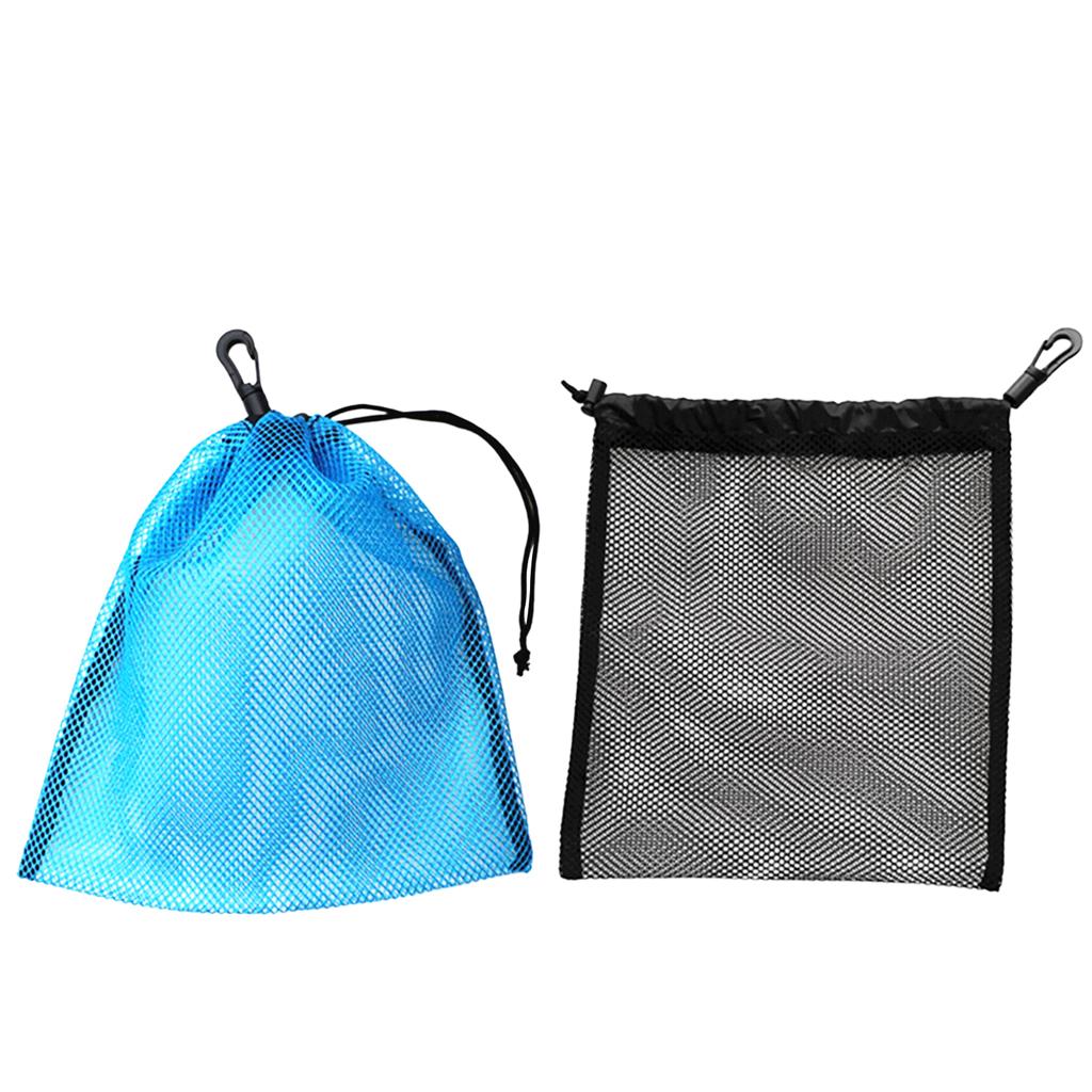 2 Pieces Mesh Nets Bag Golf Tennis Ball Holder Dive Gear Reels Storage Pouch