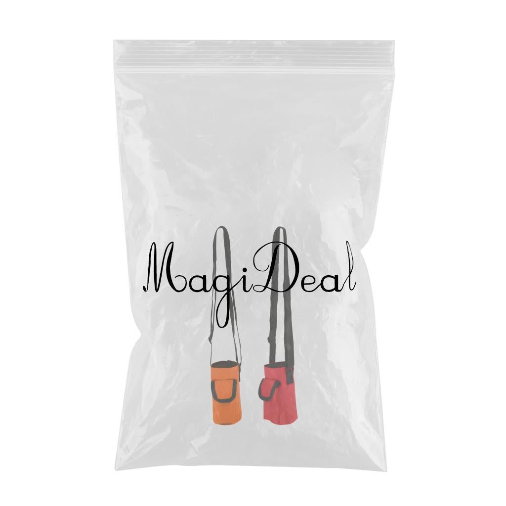 2 Pieces Waterproof Water Bottle Holder Bag Carrier Strap Pouch with Pocket