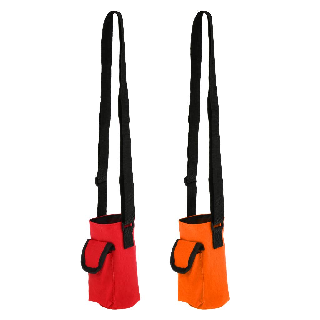 2 Pieces Waterproof Water Bottle Holder Bag Carrier Strap Pouch with Pocket