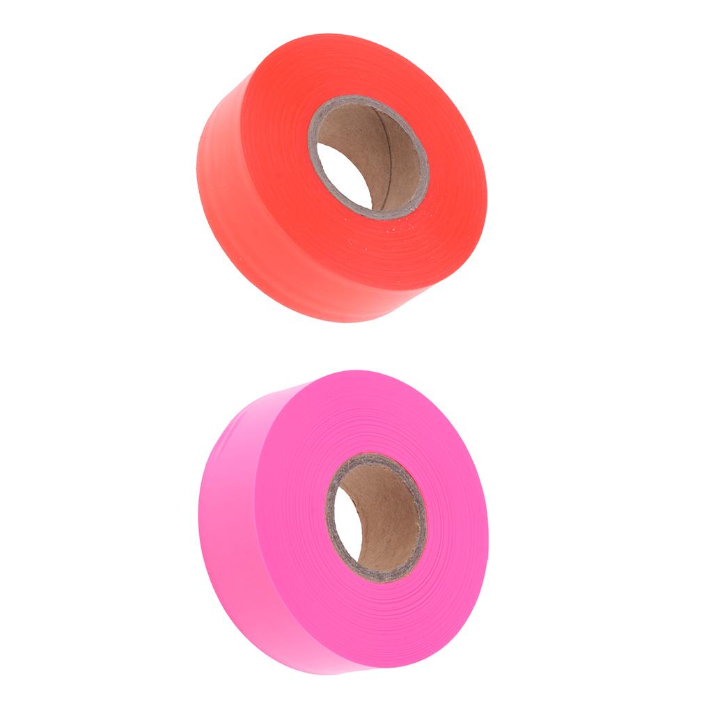 2x High Visibility Outdoor Hunting Hiking Trail Marking Flagging Tape Ribbon