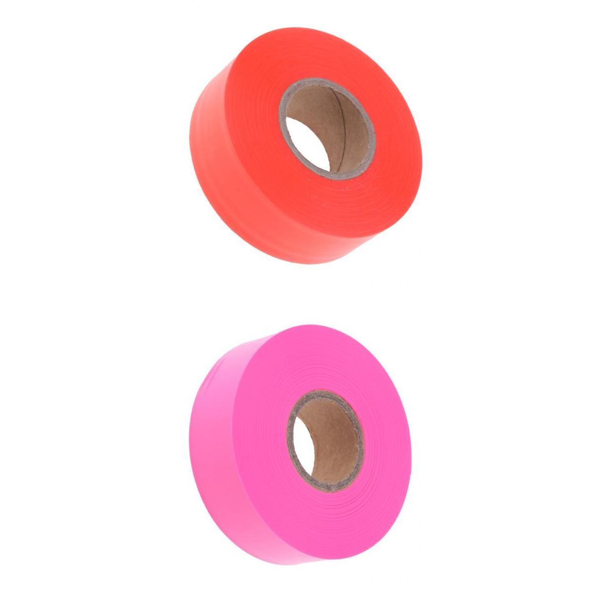 2x High Visibility Outdoor Hunting Hiking Trail Marking Flagging Tape Ribbon