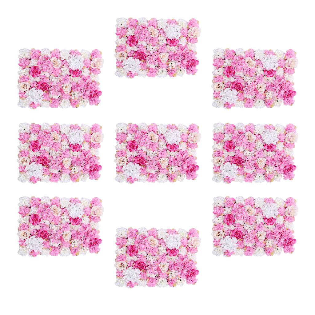 9 Artificial Flower Wall Wedding Venue Flower Pillar Main Road Decor Pink