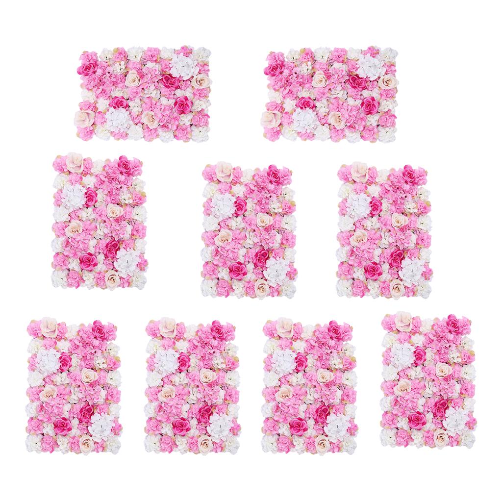 9 Artificial Flower Wall Wedding Venue Flower Pillar Main Road Decor Pink