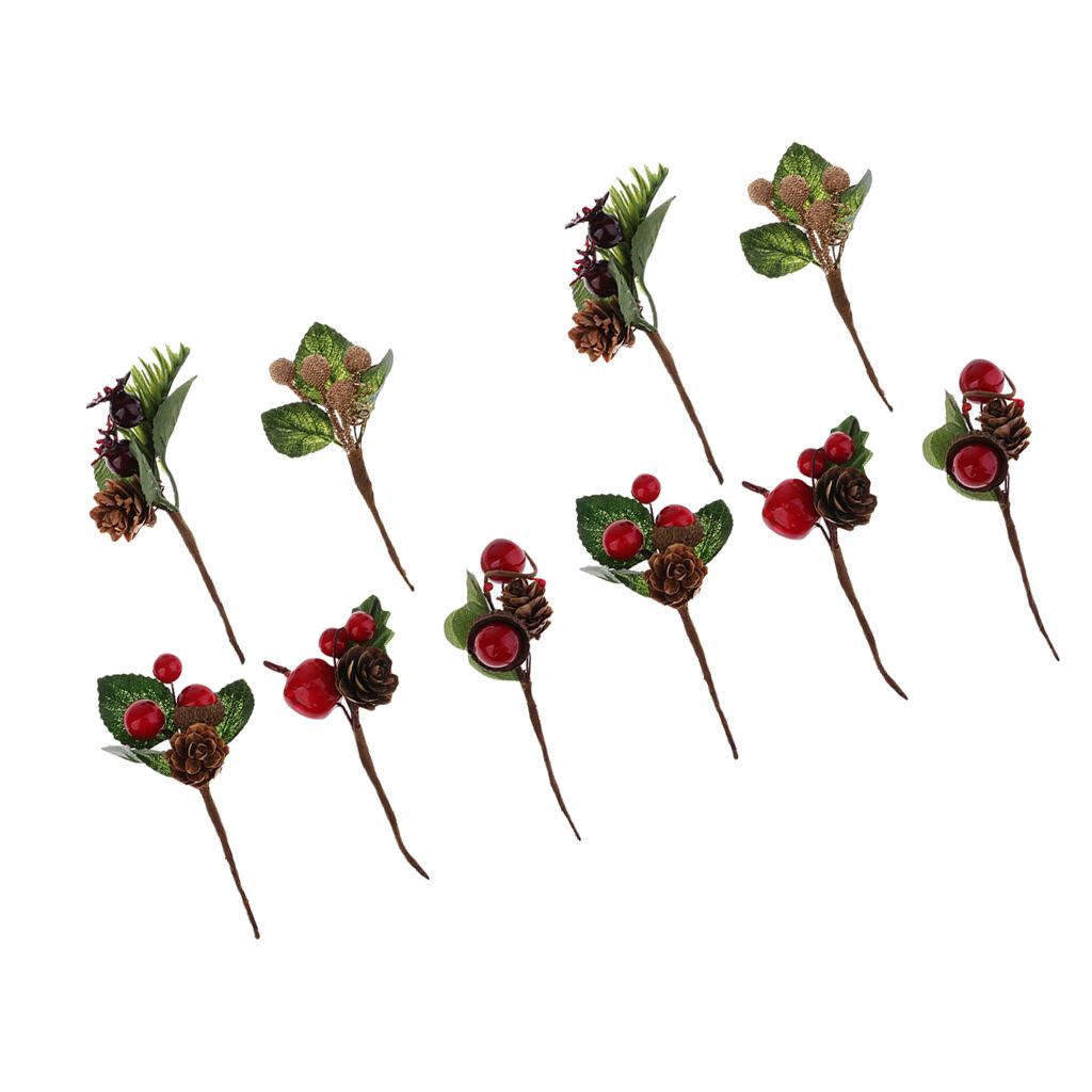 10 Pieces Shabby Chic Artificial Dried Flowers DIY Wedding Card Decorations