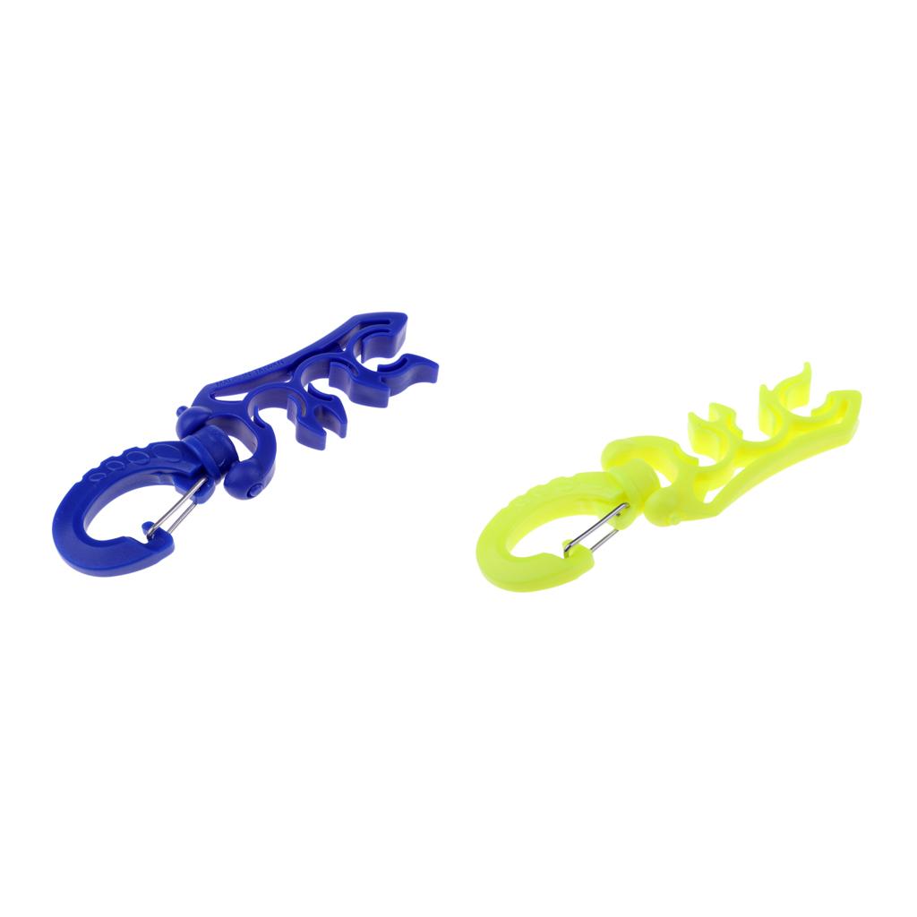 2Pcs Scuba Diving Triple 3 BCD Hose Holder Retainer with Folding Snap Clip