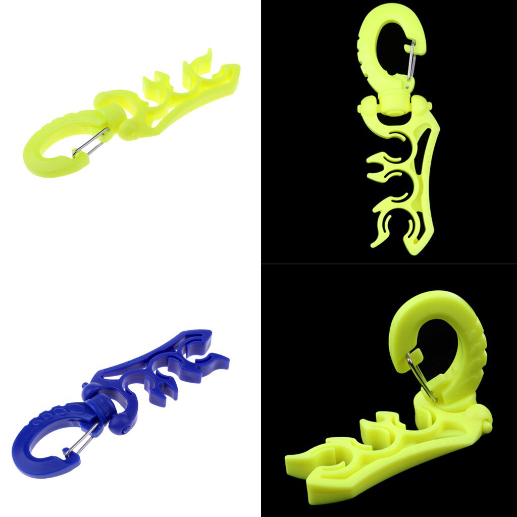 2Pcs Scuba Diving Triple 3 BCD Hose Holder Retainer with Folding Snap Clip