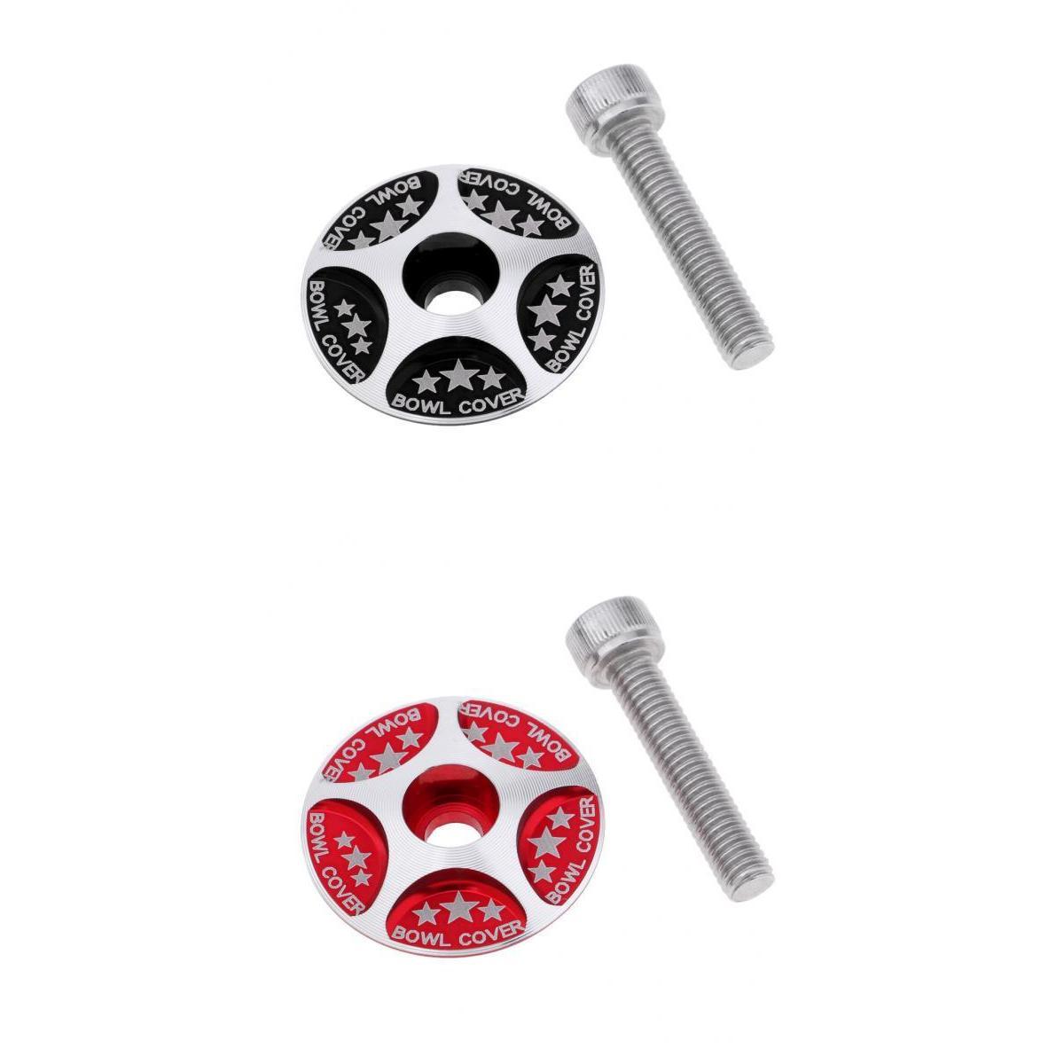 2Pcs MTB Mountain Road Bike Bicycle Aluminum Alloy Headset Stem Top Cap Gear