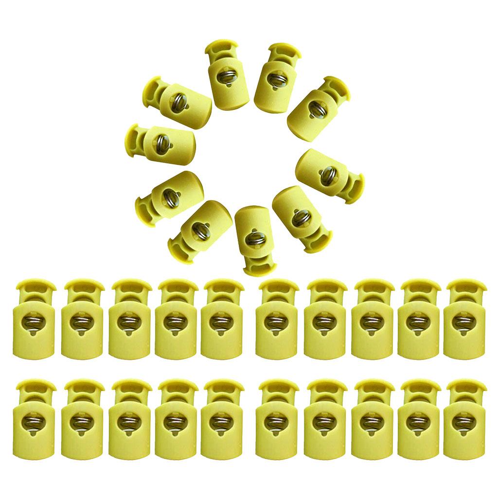 30Pcs Plastic Toggle Barrel Cord Lock Stopper Spring End Stop for Bags