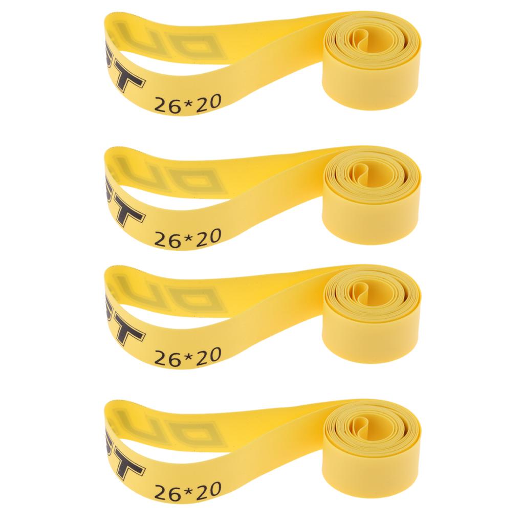 4 Pieces Road Mountain Bike Tire Liner Puncture Proof Belt 26inch x 20mm