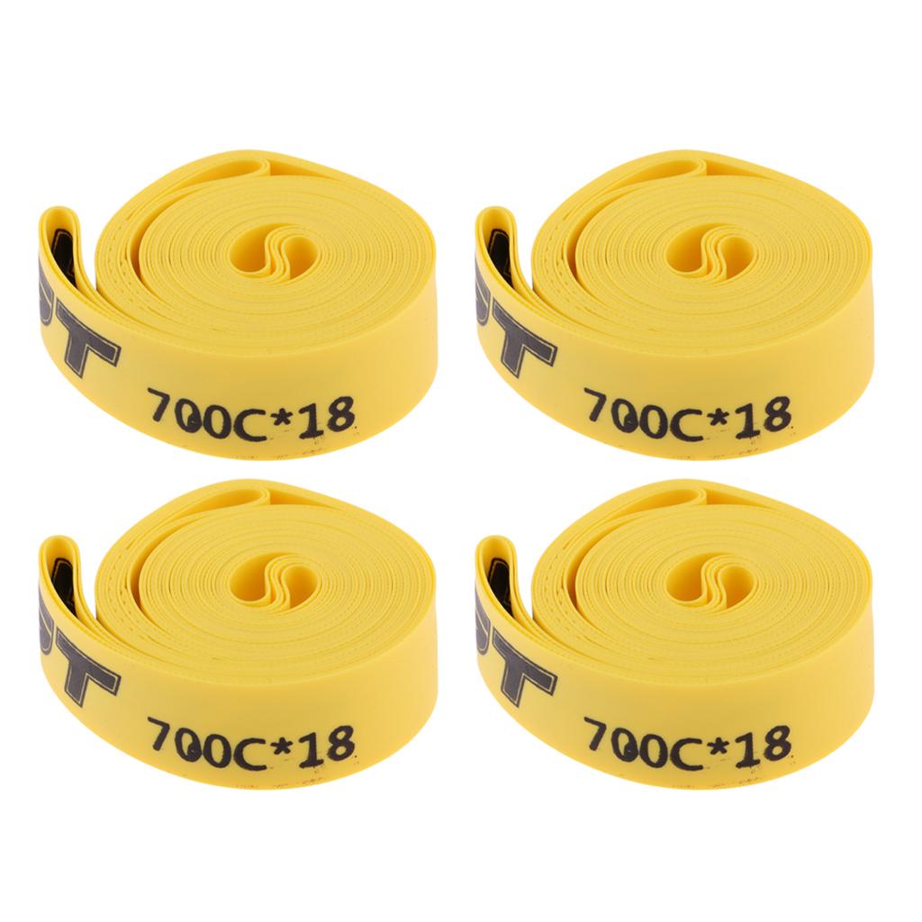 4 Pieces Road Mountain Bike Tire Liner Puncture Proof Belt 700c x 18mm