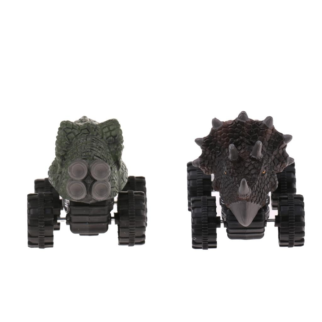 2Pcs Kids Children Pull Back Car Dinosaur Figures Jurassic Toy Model