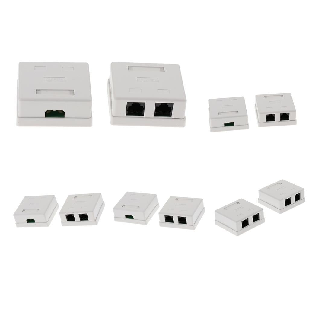 10x Cat5e DOUBLE Port Surface Mount Outlet Box Face Plate Backbox Combo
