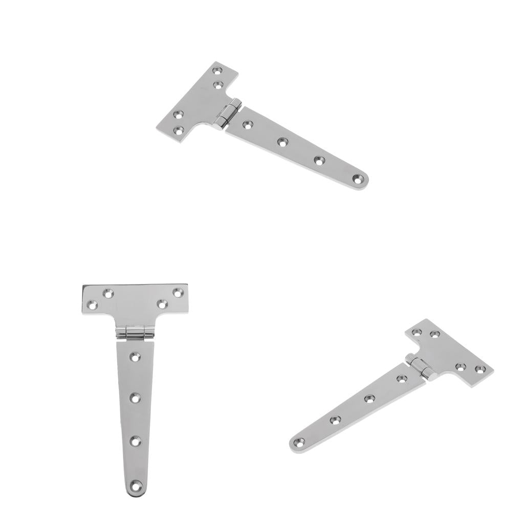 3 Pieces Stainless Steel Strap T Hinge Cabinet Shed Door Gate Tee Hinge