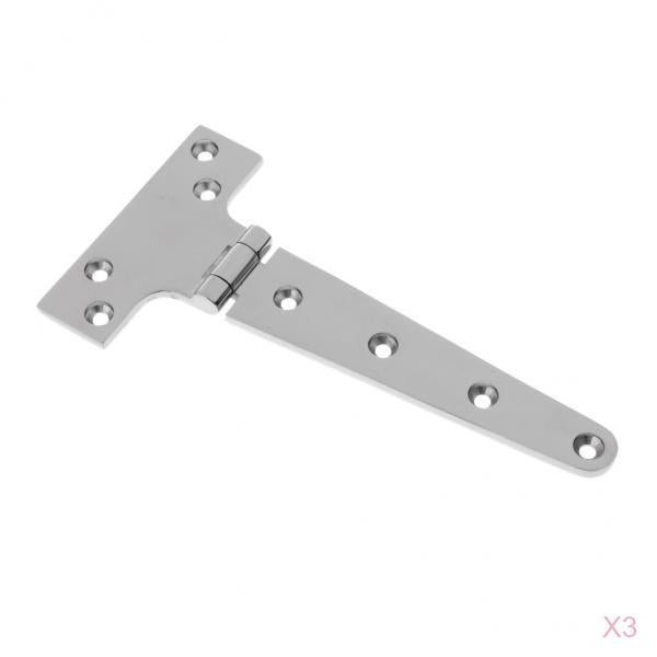 3 Pieces Stainless Steel Strap T Hinge Cabinet Shed Door Gate Tee Hinge