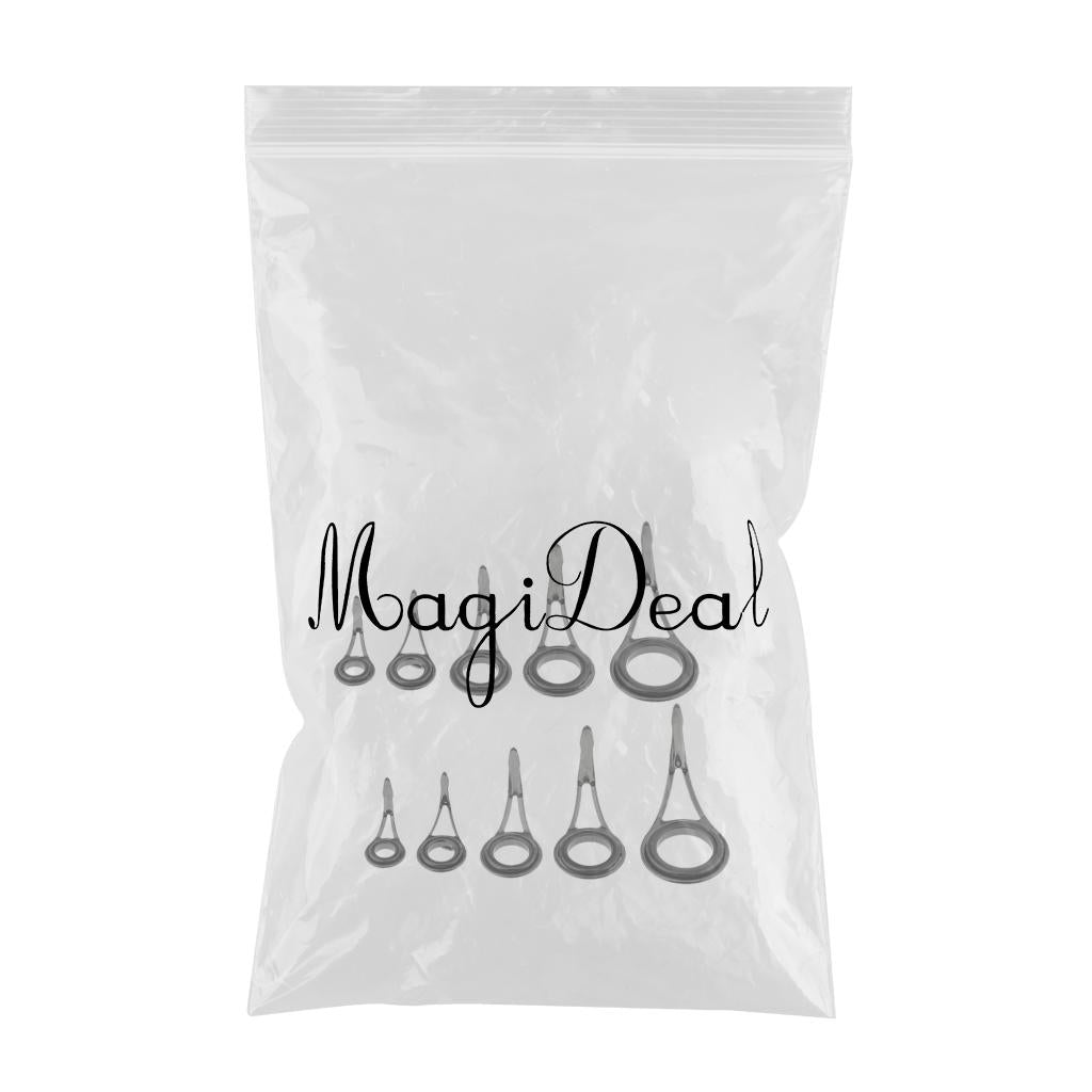 10pcs/lot Fishing Rod Eye Ceramic Ring Rod Guides Line Repair Tip Tops Rings