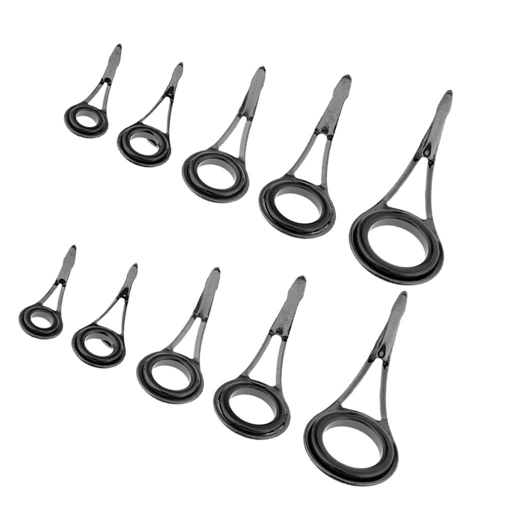 10pcs/lot Fishing Rod Eye Ceramic Ring Rod Guides Line Repair Tip Tops Rings
