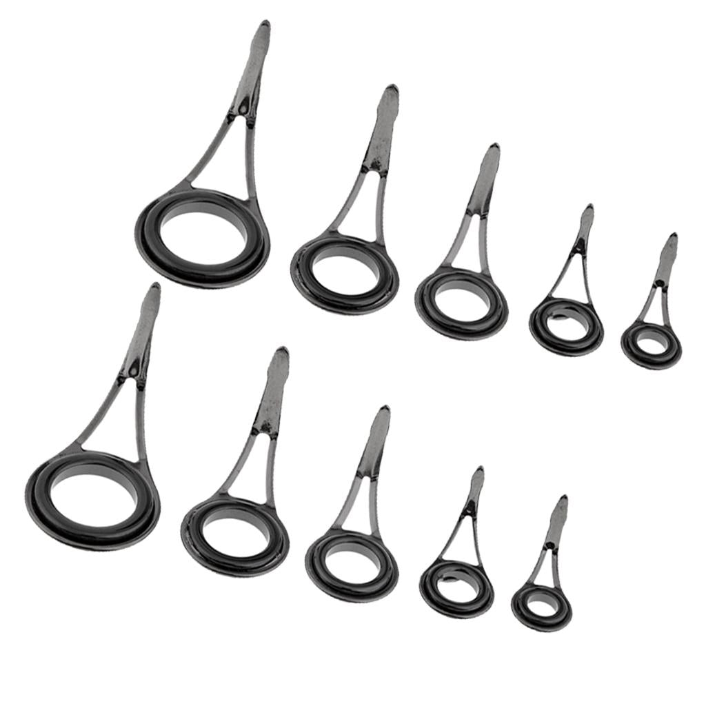 10pcs/lot Fishing Rod Eye Ceramic Ring Rod Guides Line Repair Tip Tops Rings