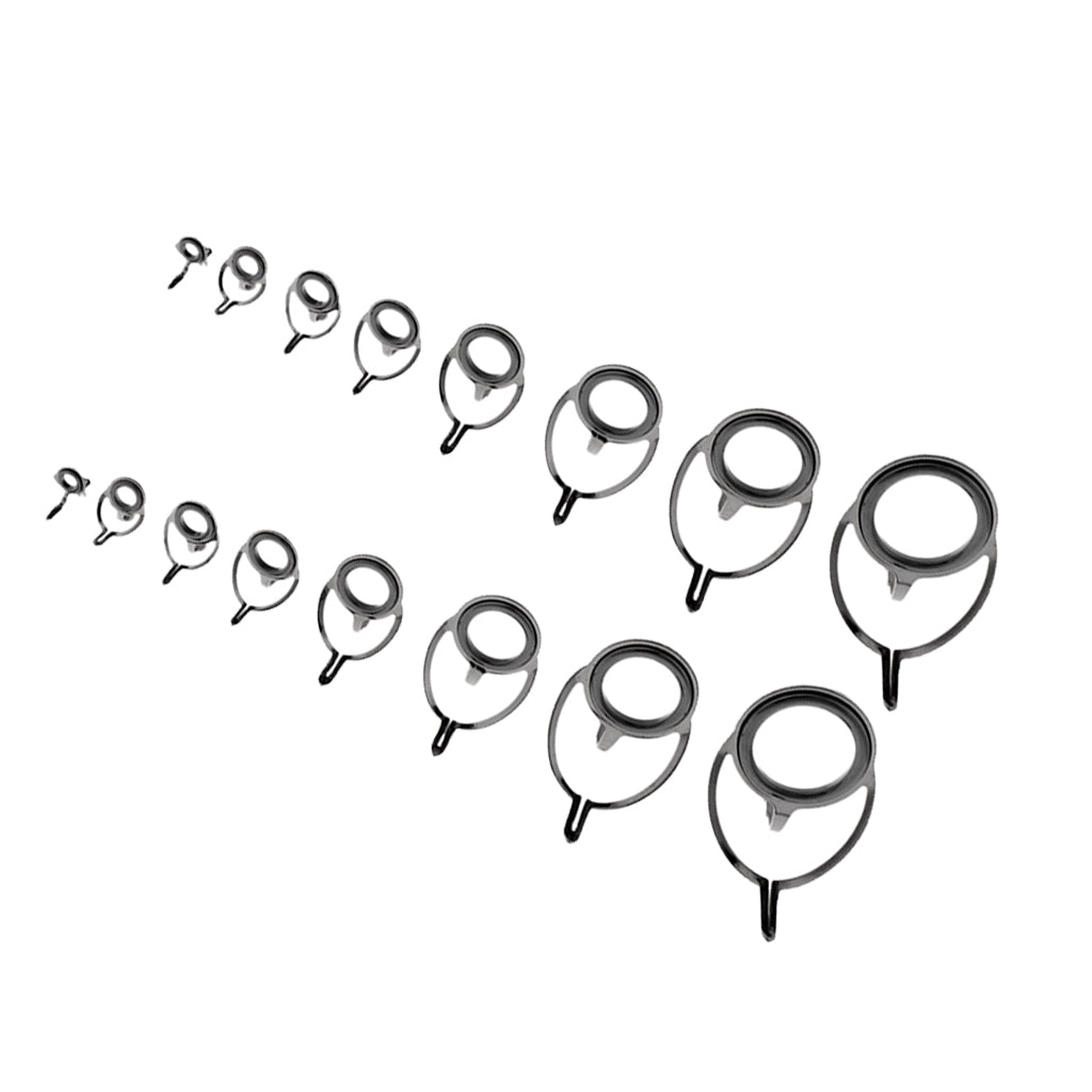 16pcs Fishing Rod Double Leg Guide Line Ring Casting Rod Eyes Rings