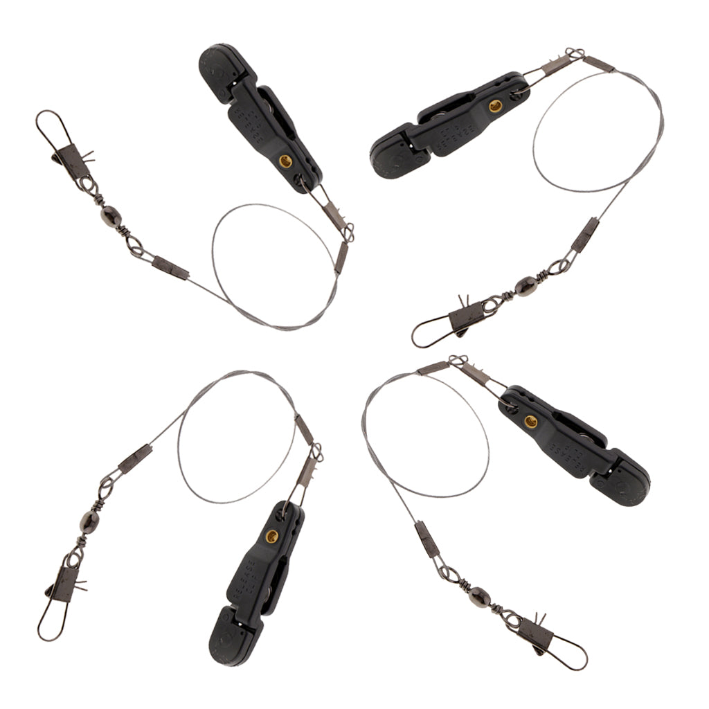 4pcs Snap Release Clip w/ Leader Snap for Outrigger Downrigger Planer Board