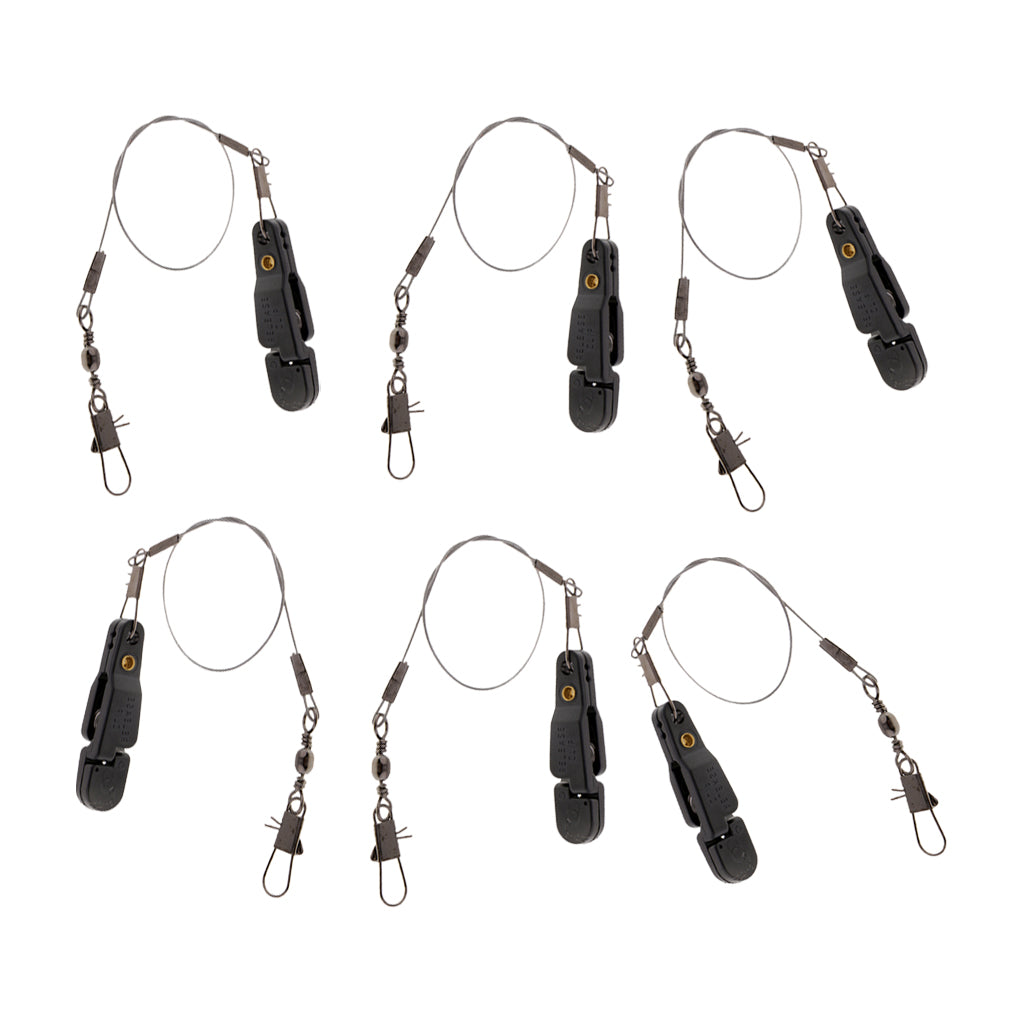 6pcs Snap Release Clip w/ Leader Snap for Outrigger Downrigger Planer Board