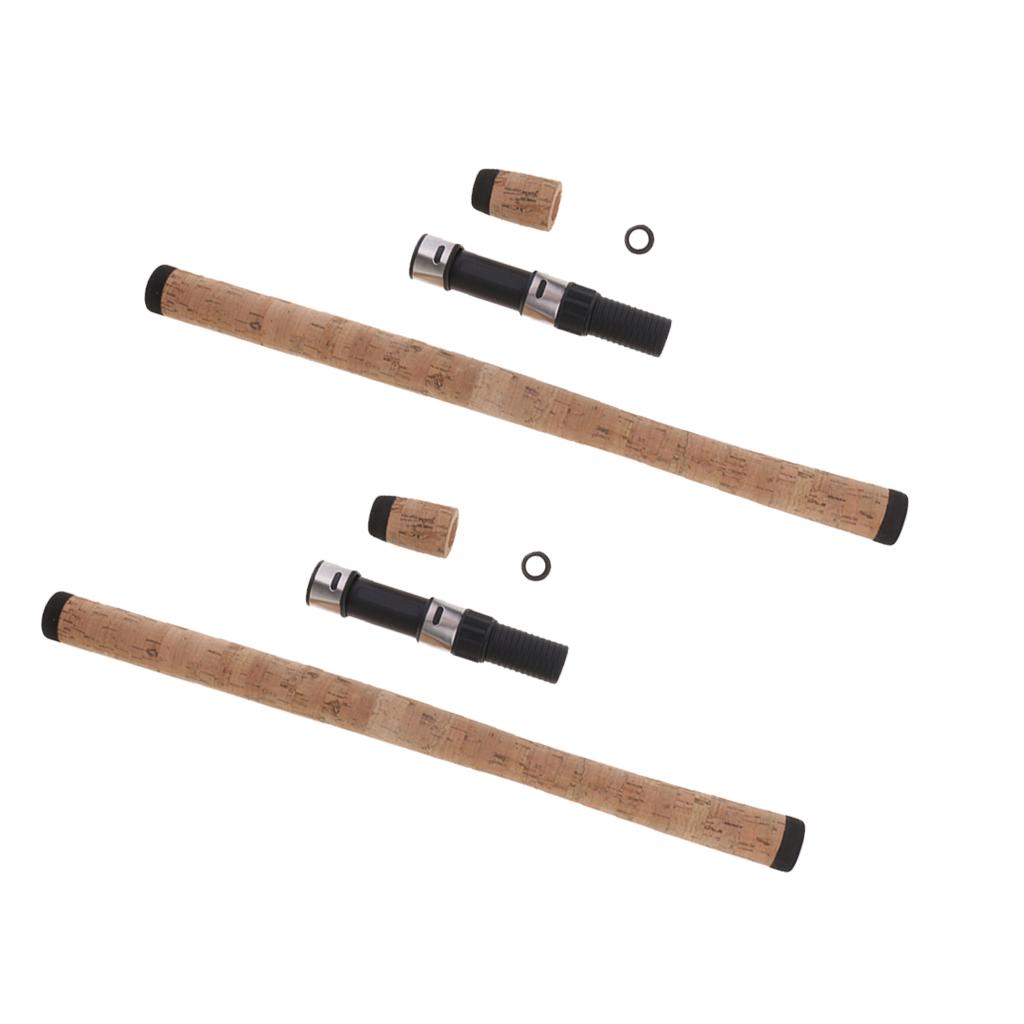 2 Set DIY Fishing Rod Building Repair Composite Cork Handle w/ Reel Seat Kit