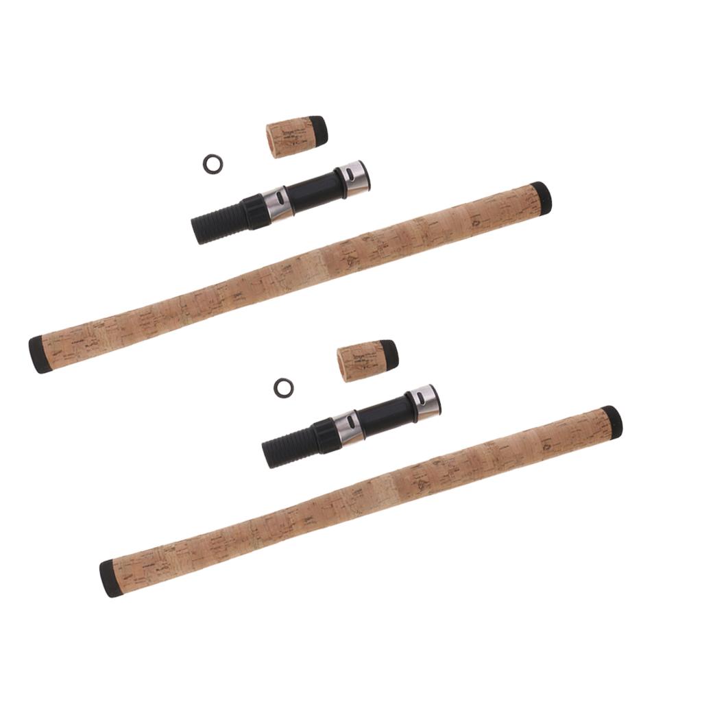 2 Set DIY Fishing Rod Building Repair Composite Cork Handle w/ Reel Seat Kit