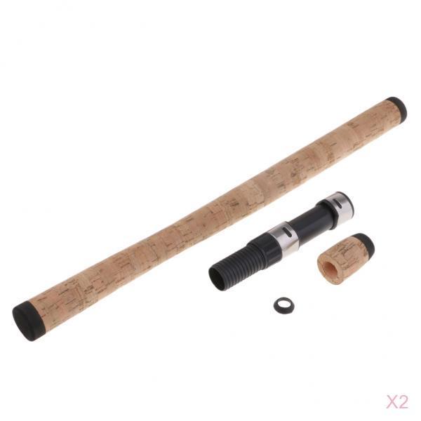 2 Set DIY Fishing Rod Building Repair Composite Cork Handle w/ Reel Seat Kit