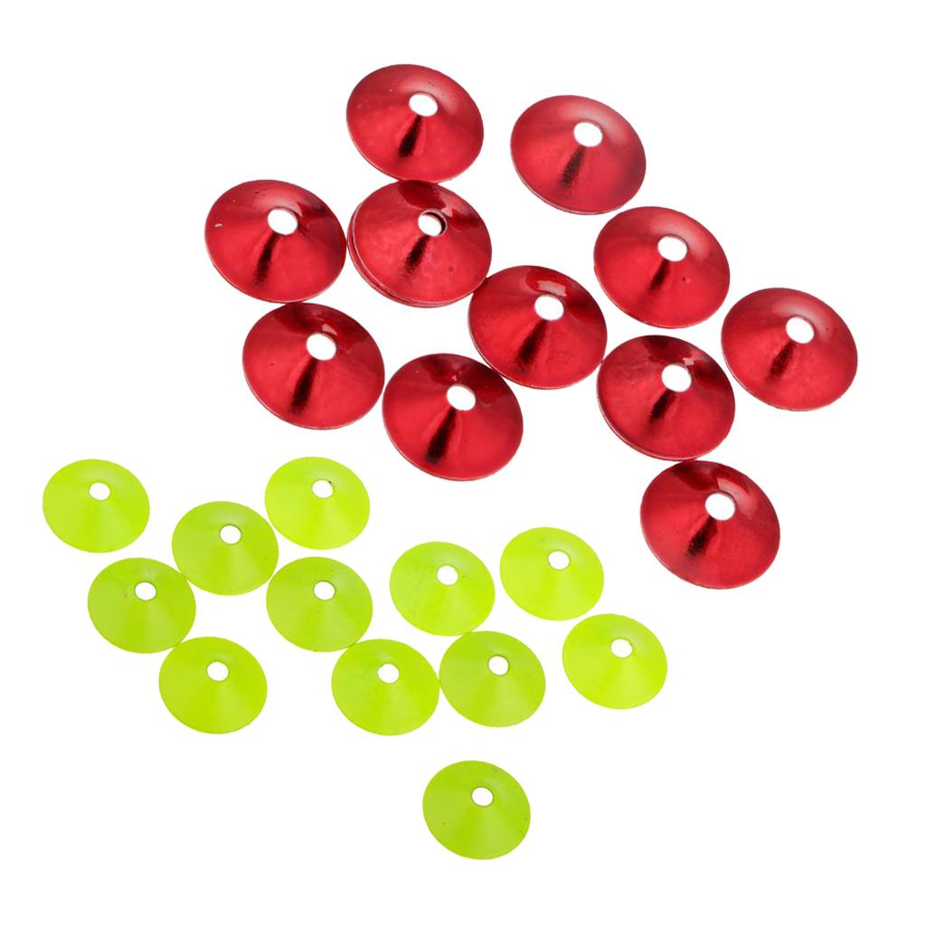 24pcs Brass Turbo Cone Heads Fly Tying Materials for Tube Flies Red + Green