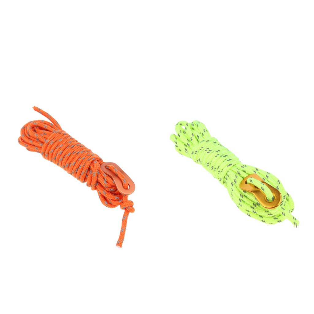 2Pcs Reflective Canopy Tent Rope Guy Line Outdoor Camping Cord with Buckle
