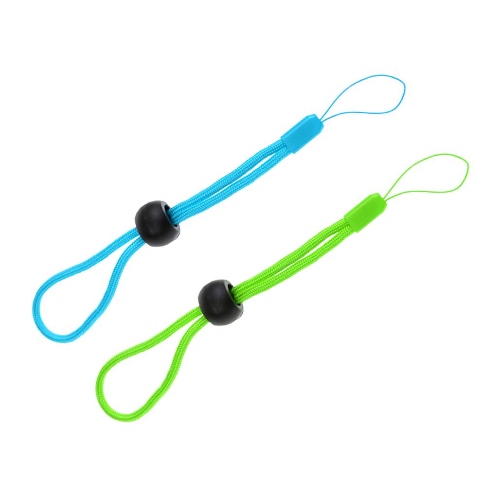 2Pcs Adjustable Diving Anti-lost Lanyard Wrist Strap for Camera Green+Blue