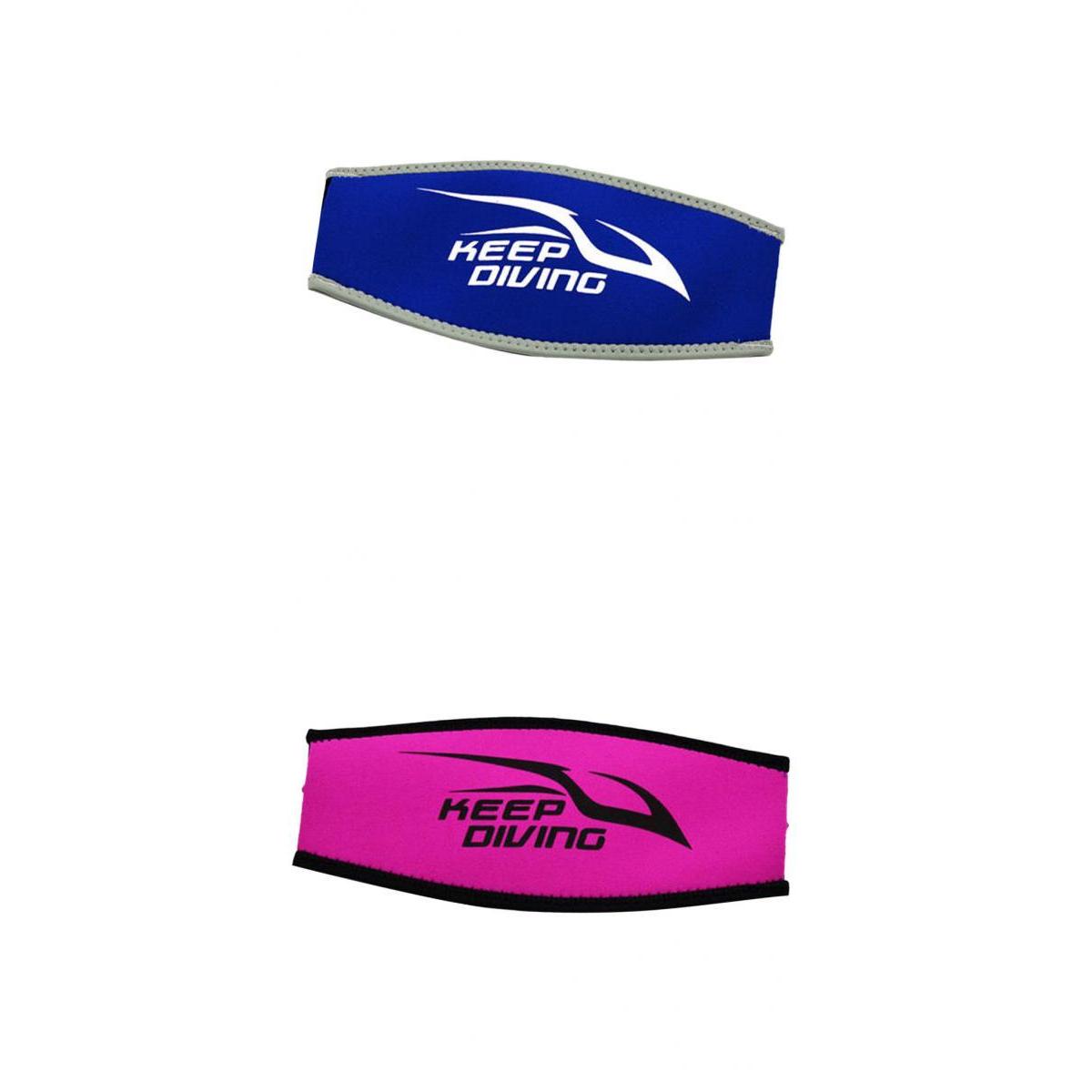 2pcs Comfort Neoprene Diving Scuba Mask Strap Cover Protector Blue+Rose Red