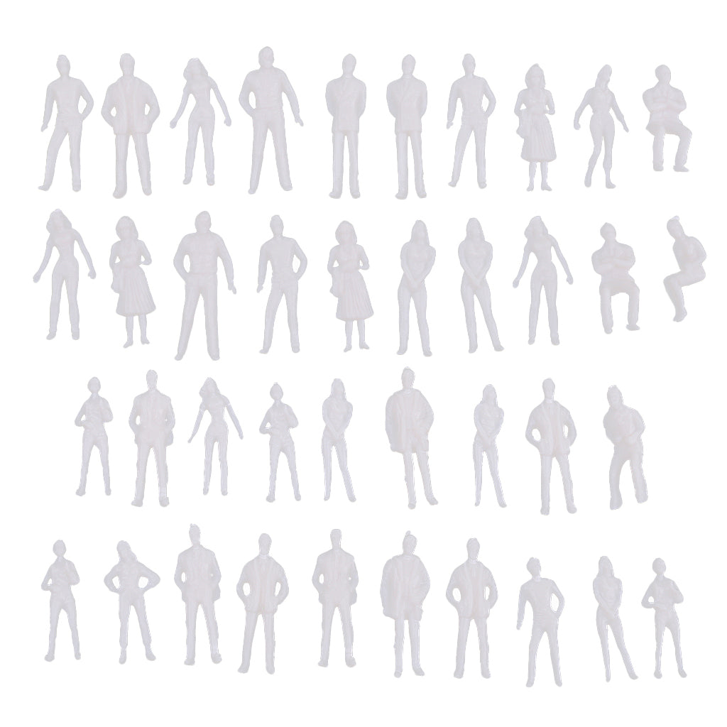 20 Pieces 1/50 & 1/75 Unpainted Model People Architectural Figure Miniature