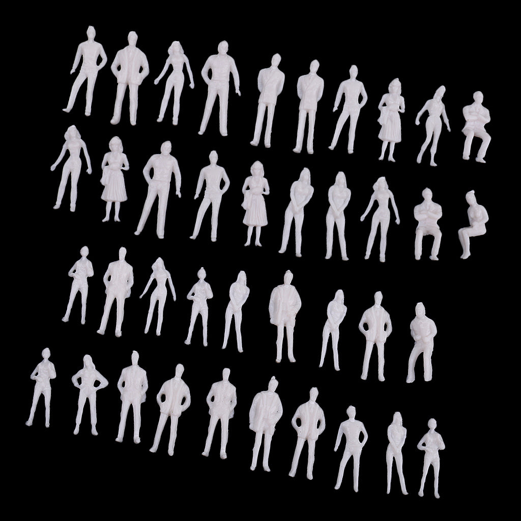 20 Pieces 1/50 & 1/75 Unpainted Model People Architectural Figure Miniature