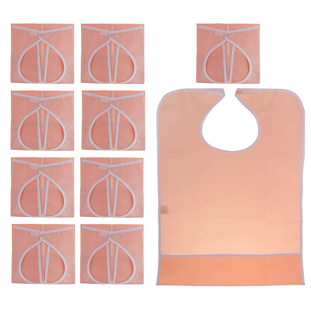10 Pieces Waterproof Adult Mealtime Bib Cloth Protector Disability Aid Apron