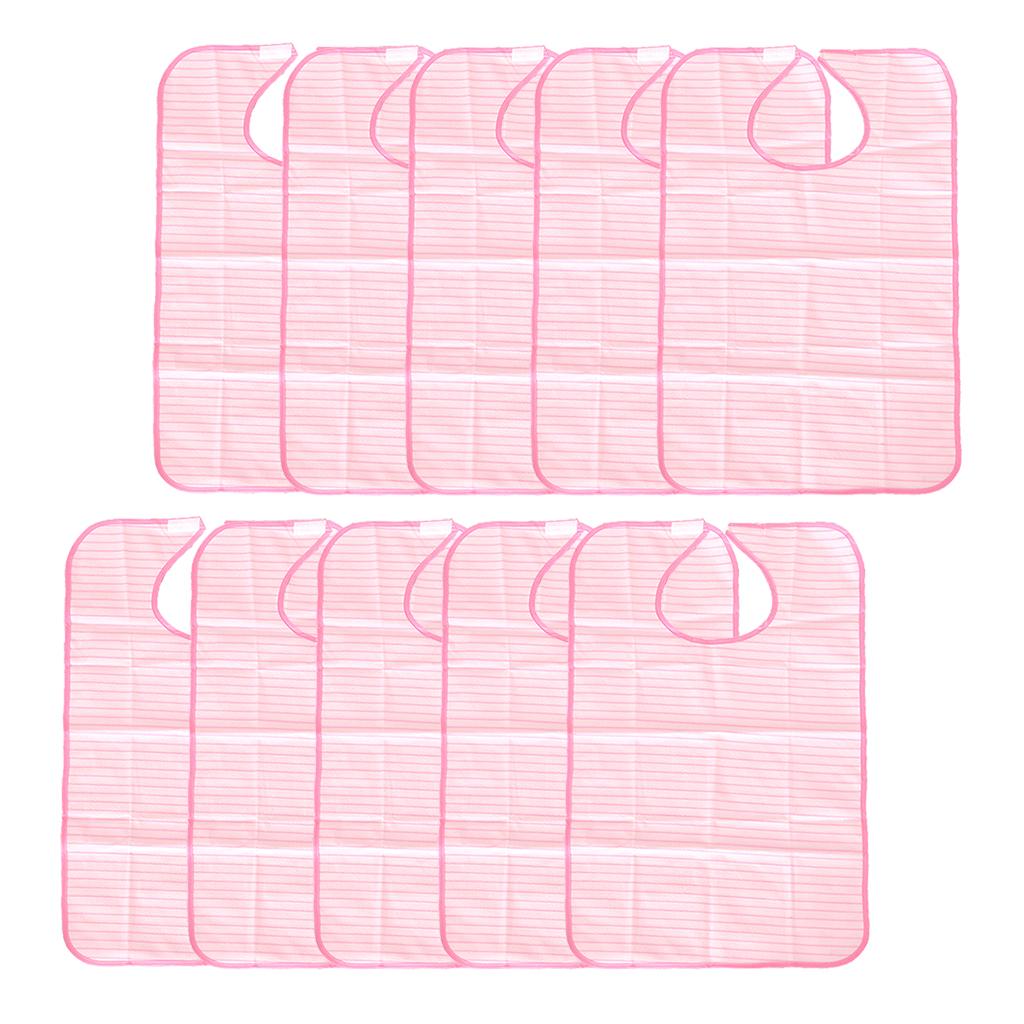 10Pieces Washable Waterproof Adult Mealtime Bib Cloth Eating Protector Apron